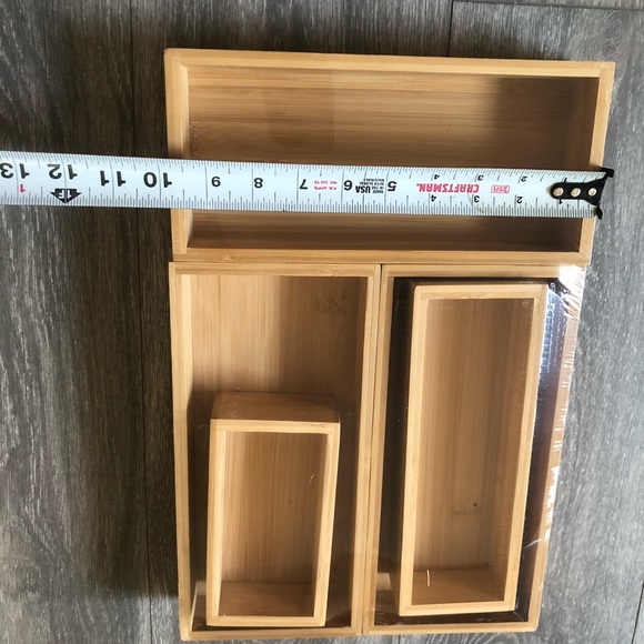 NEW SEALED 2 SET TEICUI Pure Natural Bamboo Drawer Kitchen Organizer - Picture 7 of 11